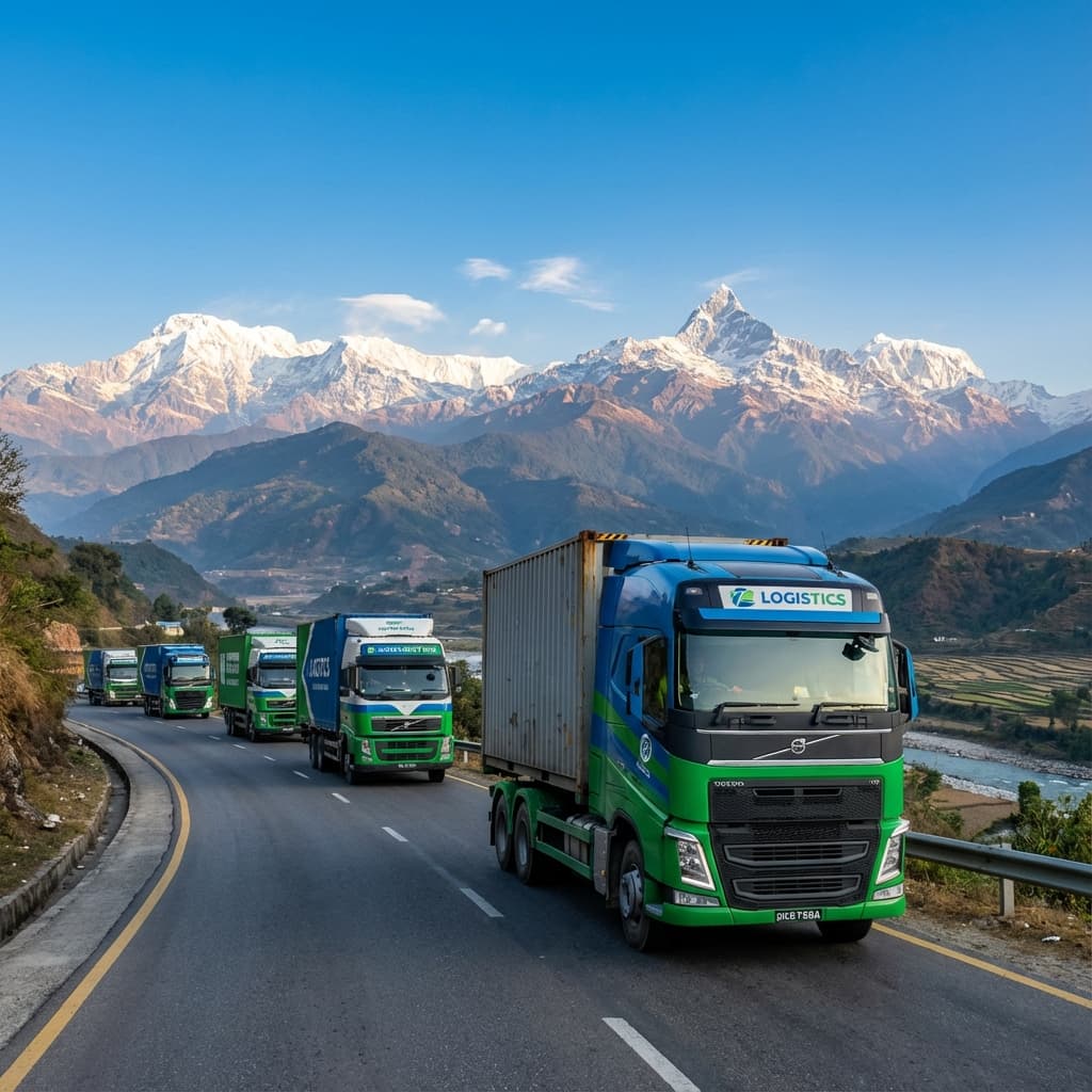Basuki Transport trucks on Nepal highways
